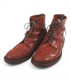 トリッカーズ TRICKER'S カントリーブーツ レースアップブーツ メダリオン 8.5 ブラウン 茶系 レザー イギリス製