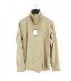 ソフネット SOPHNET. SOPH-192034 HIGH NECK COLLAR SHIRT 長袖 シャツ S ベージュ系 日本製 胸ポケット 無地 タグ付