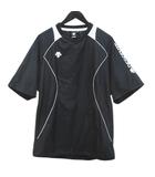 デサント DESCENTE スポーツウェア バレーボール 半袖 プラクティス ピステ ウォームアップ ジャケット O 黒系 ブラック 切替 プリント パイピング