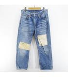 リーバイス Levi's 533 デニムパンツ ジーンズ ジップフライ 32 青系 ブルー インディゴ パッチワーク ダメージ加工