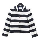 イエナ IENA 長袖 ジャケット ショート丈 紺系 ネイビー ボーダー柄  サイドポケット