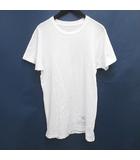 半袖 Tシャツ カットソー 48 白系 ホワイト イタリア製 プリント