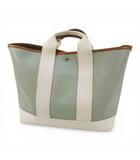 トプカピ TOPKAPI トートバッグ ハンドバッグ グリーン レザー キャンバス