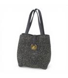 アニエスベー ボヤージュ Agnes b. VOYAGE ハンドバッグ 編みデザイン ゴールドラメ ブラック 黒系