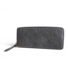 ルイヴィトン LOUIS VUITTON モノグラム アンプラント ポルトフォイユ クレマンス M60171 ラウンドファスナー レザー ノワール ブラック 長財布 ゴールド金具