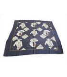 シャネル CHANEL ヴィンテージ スカーフ マトラッセ柄 ネイビー