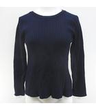 トラッゾドンナ Torrazzo Donna 長袖 ニット カットソー 紺系 ネイビー バックリボン 伸縮性