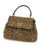 エスカーダ ESCADA ハンドバッグ レオパード ゴールド金具 ブラウン 茶系 ハラコ レザー イタリア製