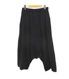 メフウ 芽風 MEFU サルエルパンツ 38  黒系 ブラック 無地 ウエストゴム 裏地 毛 ウール 綿 コットン 日本製
