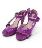 クロエ CHLOE CH10262 サンダル 38 パープル エナメル イタリア製 CHIC KID 626 PURPLE