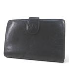 グッチ GUCCI 2つ折り ガマ口 財布 ブラック 黒  レザー イタリア製 035 149 1656