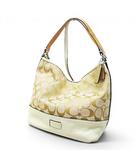 コーチ COACH 2WAY ショルダーバッグ クロスボディ 斜めがけ シグネチャー ベージュ キャンバス レザー