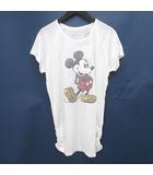 ディズニー Disney ミッキーマウス 半袖 Tシャツ カットソー M 白系 ホワイト スパンコール タグ付