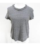 シャネル CHANEL P39247V28366 M7110 半袖 Tシャツ カットソー CCマーク ココマーク 38 灰系 グレー フランス製 ロゴ ワッペン 毛 ウール