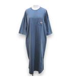 ケルティ KELTY Samansa Mos2 コラボ 半袖 Tシャツ ワンピース ロング丈 F 青系 サックス ロゴ サイドスリット