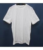 プラダ PRADA 半袖 Tシャツ カットソー XS 白系 ホワイト クルーネック ロゴ タグ ストレッチ 透け感 イタリア製