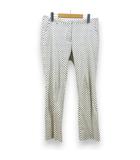 テーパードパンツ 40 白系 ホワイト 総柄 センタープレス サイドポケット