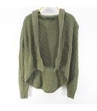 ラルフローレン RALPH LAUREN 長袖 カーディガン ニット 前開き カシミヤ混 M 緑系 グリーン ケーブル編み 毛 ウール