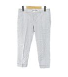 ラルフローレン RALPH LAUREN WMBLBTMS4E00310 ストライプ柄 アンクル丈 テーパードパンツ ジップフライ 2 水色 ライトブルー ロールアップ