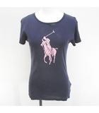 ラルフローレン RALPH LAUREN 半袖 Tシャツ カットソー ビッグポニー M 紺系 ネイビー アメリカ製 ロゴ プリント