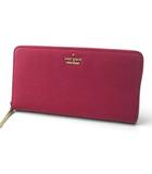 ケイトスペード KATE SPADE ラウンドファスナー ジップ 長財布 ピンク レザー