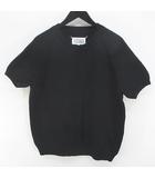S50GP0131 S16571 半袖 サマーニット セーター S 黒系 ブラック リブ 無地