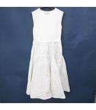 モンクレール MONCLER E19549550400V9014 ABITO TRICOT ノースリーブ ミモレ丈 フレアワンピース ワンピース 12 白系 ホワイト イタリア製 切替 無地