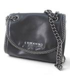エルマノシェルビーノ ERMANNO SCERVINO 2WAY ショルダーバッグ チェーン スタッズ  ブラック 黒系 レザー