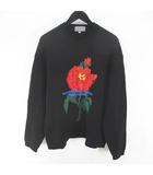 ヨウジヤマモトプールオム YOHJI YAMAMOTO POUR HOMME シュプリーム SUPREME コラボ 花柄 フラワー 長袖 ニット セーター M 黒系 ブラック リブ ロゴ 文字 毛 ウール 国内正規
