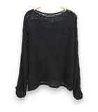 アズールバイマウジー AZUL by moussy 長袖 メッシュニット セーター F黒系 ブラック 透け感 ボートネック