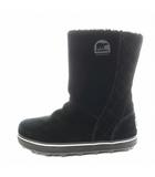 ソレル SOREL ムートンブーツ ショートブーツ ロゴ スエード 24.0cm 黒 ブラック 1511521011 /AN7
