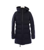 ユニクロ UNIQLO シームレスダウンコート ロング フード ジップアップ S 紺 211-173398 /BM