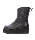  ティアーズオブスワン TEARS OF SWAN PLATFORM SHARK SOLE SHORT BOOTS プラットフォームシャークソールショートブーツ 厚底 レザー 24cm 黒 ブラック tos-657 /BB