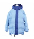 ユニクロ UNIQLO MARNI オーバーサイズダウンコート 457941 フード バイカラー ジップアップ ナイロン L 水色 青 ブルー /KU