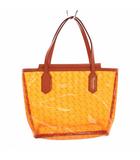  レザレクション RESURRECTION トートバッグ ハンドバッグ ビニール レザー 総柄 オレンジ /YT ●D