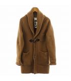 ニットダッフルコート ロング丈 フード ウール アウター XS 茶 ブラウン /AN37