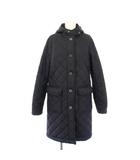 トラディショナルウェザーウェア Traditional Weatherwear キルティングコート 中綿 アウター ロング丈 フード 38 紺 ネイビー /BB