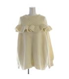  アンミヌ UNMINOU ワッフルヨークフリルニット セーター プルオーバー 長袖 F アイボリー ED08602 /RO