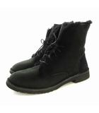 アグ オーストラリア UGG australia Quincy Boot ムートンブーツ ショート ボア スエード US8 25cm 黒 ブラック 1012359 /RO