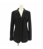 ジルサンダー JIL SANDER ジャケット ボタンレス ウール モヘヤ混 切替 シルク 34 黒 ブラック 155810 WF211900 /KU