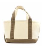 トートバッグ ハンドバッグ キャンバス 白 ホワイト 茶 ブラウン /AN2