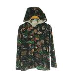 コロンビア Columbia ジップアップパーカー 総柄 M 10-12 ブラック /MY ■OS