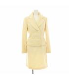 ハロッズ Harrods スーツ セットアップ 上下 テーラードジャケット ダブル ミニスカート ニット 1 アイボリー 15500281 15510321 /KU