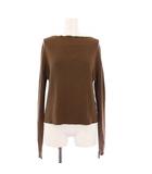 ドゥーズィエムクラス DEUXIEME CLASSE 24SS off shoulder プルオーバー ニット カットソー オフショルダー クロップド丈 長袖 茶 24080500709010 /KH
