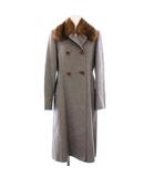 フォクシー FOXEY カシミヤコート アウター ロシアンセーブルファー 38 グレー 23008 /KH