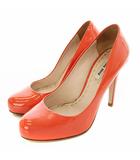 ミュウミュウ miumiu エナメル パンプス ハイヒール 34.5 21.5cm オレンジ /☆G
