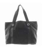 ブルガリ BVLGARI ロゴマニア トートバッグ ハンドバッグ キャンバス レザー 黒 ブラック /AN6 ■OH