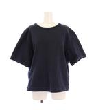 ジルサンダー JIL SANDER カットソー スウェット 半袖 クルーネック リボン 無地 ストレッチ M 紺 ネイビー /BB