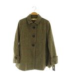 レイビームス Ray Beams The Way of Chic Harris Tweed ツイードショートコート ジャケット ステンカラー 0 カーキ /MY ■OS