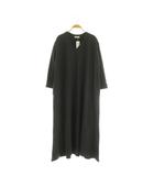 メーカーズシャツ カマクラ MAKER'S SHIRT 鎌倉 ニットワンピース ロング 長袖 Vネック ストレッチ F グレー /MY ■OS